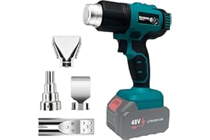 BYCZONE Akku Heißluftfön für Makita 18V, 2 Temperatur 300 ℃/550 ℃ Heißluftpistole, Manuelle Heißluftgebläse mit 4 Edelstahldüse für DIY,Basteln, Schrumpffolie, Schweißen,Farbentfernung(ohne Batterien)