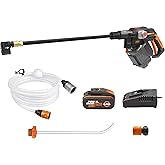 WORX WG633E 20Volt 4.0Ah. Li-ion 56Bar K&ouml;m&uuml;rs&uuml;z Basın&ccedil;lı Yıkama Tabancası + 2 Par&ccedil;a Yıkama Seti | 4 Ah ak&uuml; ve şarj cihazı, &ccedil;o