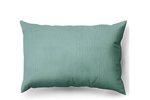 PinkZebra Funda de Almohada de Muselina Orgánica 30 x 50 cm para Niños y Adultos, Funda de Almohada Suave Certificación Gots, Funda de Almohada con Cremallera, Esmeralda