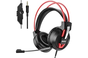 VOISTEK Voitek - Auriculares con cable para videojuegos con micrófono para PC/PS5/PS4/Xbox/Nintendo Switch, 3,5 mm con controladores de 50 mm, DTS, espuma de memoria, marco duradero, micrófono ultra claro de