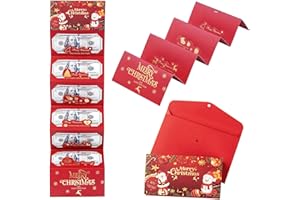 MONOZOZ Weihnachts-Geldhalter für Bargeld, Geschenkkarte, XmasSurprise Geldhalter mit 6 Fächern, festlicher Geldgeschenk-Organizer mit Quaste, für Weihnachten, Party, Weihnachtsmann, Bargeldkartenzubehör