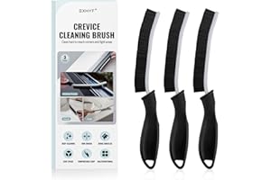 Sxhyf Brosse de Nettoyage - Brosse à Joints à Poils durs, Brosse à récurer multifonctionnelle pour crevasses, Ustensiles de ménage, Outils de Nettoyage pour la Salle de Bain et la Cuisine (3, Noir)