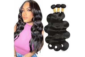 VALLBEST Body Wave Bundles Human Hair Bundles 10A Grade 100% Unprocessed Brazilian Virgin Hair Bundles Body Weave Wavy Bundles Human Hair (12 14 16)