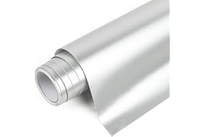 IModeur Vinilo adesivo argento galvanizzato, 30,5 cm x 214 cm pellicola adesiva argento, vinile argento per Cricut, Silhouette Cameo, La maggior parte delle macchine da taglio