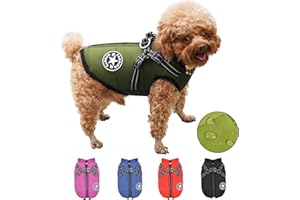 RARSSA Hundemantel Wasserdicht mit Geschirr, Warme Winter Hundemantel, Hund Wintermantel für Kleine Mittel Große Hunde, Hundejacke Chihuahua Labrador Französische Bulldogge