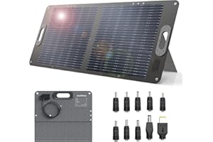 JustNow Pannello solare pieghevole da 100W, con 3 uscite DC/USB/QC3.0,10 diverse dimensioni di spina DC, kit caricatore solare pieghevole per PowerStation Generetion, campeggio e giardino