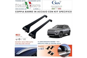 Italfodere Barre da Tetto Jeep Compass dal 2016 Portatutto Portapacchi GEV 9200+9268 Acciaio
