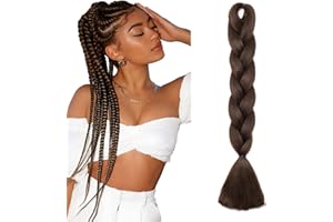 S-NOILITE Extensiones de pelo trenzado en 4 tonos, degradado, trenzas extra grandes, extensiones trenzadas de pelo de gran tamaño, para trenzado enroscado, de 60 cm, 1 paquete
