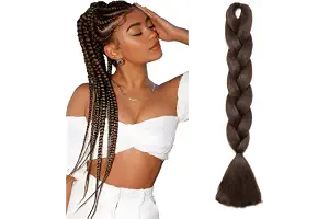 Extensiones de pelo trenzado en 4 tonos, degradado, trenzas extra grandes, extensiones trenzadas de pelo de gran tamaño, para trenzado enroscado, de 60 cm, 1 paquete