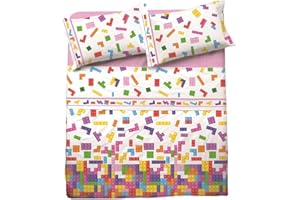 il dolce stile della tua casa set completo lenzuola cameretta per letto singolo 1 piazza puro cotone stampate fantasia (game rosa)