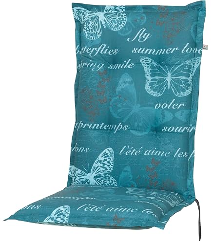 KETTtex Sitzpolster Mit Kopfpolster (120x50x9 Cm) – Auflage Für Hochlehner, Landhaus-Design In Rosa-grau