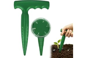 Milifox Planter Planting Dibber,Hand Dibber with Measuring Scale,Bulb Planting Tools for Garden Enthusiasts(Dark Green)