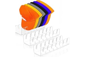 Druuzyl 3 Pezzi Portacappelli Acrilico Organizzatore per Cappelli da Baseball Può Contenere 21 Cappelli Portacappelli Trasparente per Cappelli da Baseball Nessuna Installazione Richiesta