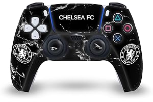 Head Case Designs Officially Licensed Chelsea Football Club Black Marble Mixed Logo Vinyl Faceplate Sticker Gaming Skin Decal Cover Compatible With Sony PlayStation 5 PS5 DualSense Controller