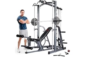 Marcy Smith MWB1282 - Sistema de polea de Cable y máquina con Banco de Pesas - Home Gym MWB1282 Platinum