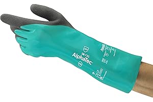 Ansell AlphaTec 58-735 Chemikalienschutz-Handschuhe aus Nitril Schnittschutz, Heimwerker-, Industrie- und Mechanik-Arbeiten, Grün, Größe 11 (6 Paar)