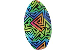 Kowaku Wooden Skimboard for Beginners & Kids - Lightweight Poplar Bodyboard with High Gloss Finish for Shallow Water & Beach Surfing - Portable Sand Board for Teens & Adults