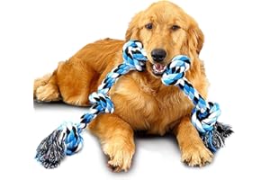 Starlight Baby dog rope toy, Tough Rope Chew Toy, 36inch Dog Rope Toys for Tug of War Dog Pull Rope Teeth Cleaning (Blue)