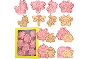 Crethink Lot de 8 emporte-pièces en plastique pour biscuits en forme d'insecte - Motif animal 3D