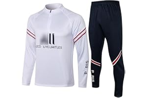 Kobzio Parigi Tuta da Calcio, Manica Lunga Calcio Tuta da Sportivo Manica Lunga Traspirante Football Club Uomo Felpa da Calcio Primavera e l'autunno Traspirante Sportswear Training