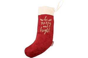 PAPIERDRACHEN Bota navideña | Media de Navidad para llenar | para Colgar en la Chimenea, escaleras | Saco de Regalo - Envoltorio de Regalo - Terciopelo Rojo - Set 3