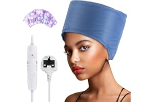 ‎AOPOW Heizhelm für Haare, Dampf – Heizhaube für Haare Crepus Afro gelockt, Mütze, Haarmaske, Salon, Haarkappe, Spa, zu Hause, Proteine, Haartrockner, Pro Damen