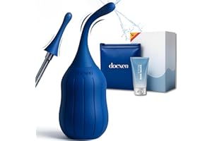 DOCXEN Pera Lavado Recto 310ml - Enema Para Limpieza De Colon ✮GARANTÍA DE POR VIDA✮ Lavativas Para Hombre Gay, Mujer - Ducha Anal Vaginal ANTI-REFLUJO - Limpiador Anal, Pera Lavativa + Bolsita
