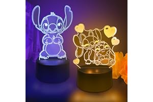 Dreamy Cubby Stitch Light, 3D Stitch Night Light with 2 Patterns and 16 Colours, Decorative Lights, Stitch Gifts for Girls, Lilo and Stitch, Stitch Birthday Gift for Stitch Fans