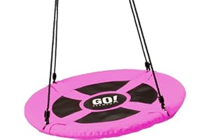 GO!elements Columpio Circular Nido | Jardín Redondo Ajustable en Altura para Niños y Adultos con Capacidad de Carga de hasta 150 kg. Tamaño: ø 80 cm, Color: Rosa