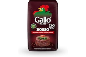 Riso Gallo Rosso Rustico, Vegan Red Wholegrain Rice Produced from Sustainable Agriculture, 500 g (Pack of 1)