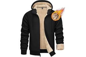 KEFITEVD Męskie Kurtki Zimowe Bluza Polarowa Kapturem Zamek Błyskawiczny Casualowe Ciepłe Wiatroszczelne Bluzy Kapturem z Kieszeniami