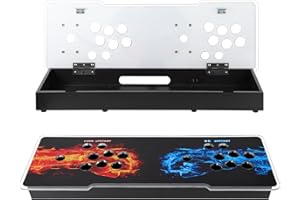 Umierke Sturdy DIY Arcade Console Kit - Metal Base and Acrylic Panel, 2 Player Video Game Machine Case, Supports 8 Buttons Each, Compatible with Pandora Kits (Black)