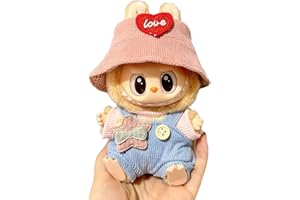 Xiujuers Clothing for 17 cm Labu Plush, Cuddly Toy Clothing Outfit Only Clothing Accessories for 17 cm Labu Plush Pullover Hoodie Clothing DIY Children's Gifts