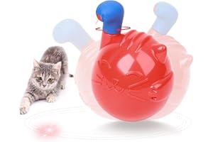 Pet Prime Tumbler Cat Toy for Indoor Cats with Light, Rechargeable Interactive Cat Ball Toy for Kittens