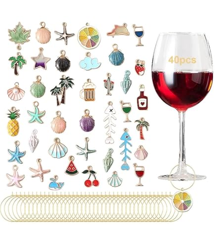 20 Ciondoli Segnabicchieri Per Calici Da Vino - Marcatori Per Feste, Degustazioni, Eventi Con Design A Fibbia