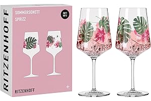 Ritzenhoff 6011001 Verre à apéritif 500 ml - set de 2 - série Sommersonett N° 1-2 pièces, motif fleurs - Made in Germany