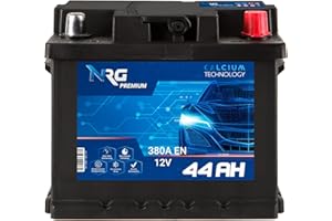 NRG Premium Autobatterie 12V 44Ah 380A/EN Starterbatterie ersetzt 36AH 40AH 41AH 43AH 45AH 46AH 47AH Batterie