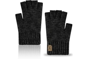 ERKIC Guantes Sin Dedos Hombre, Mitones Mujer, Guantes Ciclismo, Cálidos Trabajar Correr Ciclismo Conducir