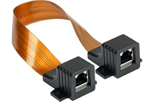 Good Connections RJ45 Ethernet LAN przepust drzwiowy/okienny – wysoka jakość, wyjątkowo płaski – obustronne gniazdo RJ45 — długość całkowita łącznie z wtyczką 25 cm, elastyczna długość 18 cm