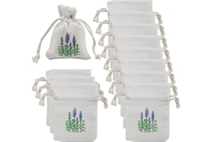 ‎HIOIP 12 Stück Lavendelsäckchen Leer zum Befüllen, Lavendel Säckchen für Kleiderschrank Duftsäckchen Beutel mit Kordelzug, Stoffsäckchen Lavendelblüten Getrocknet Mottenschutz für Auto Raum (120g)