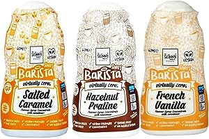 ASOKOBOX Tasty Sugar Free Coffee Syrup Shots - 3 Flavour Bundle - with Skinny Syrup Hazelnut, Vanilla and Caramel - Low-Calorie, Vegan Gluten Free. ideal Dessert Sauce - Pancakes Ice Cream Toppings and More
