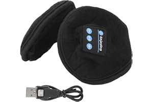 SXHLSELLER Warmer Earmuffs, Short Velvet Soft Skin Cotton Friendly Rechargeable Double Horn Ear Warmer Bluetooth 5.0 Winter Stereo Music Earmuffs Christmas Birthday Gifts