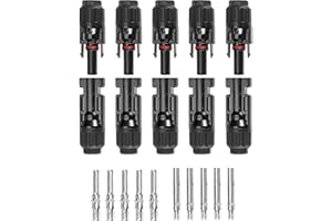 TRAMILY Connecteurs de câble de panneau solaire mâle/femelle étanche IP67 pour système solaire photovoltaïque (5 paires)