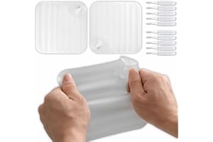 ASSURE AURA Pack 2 Tapa Desague Ducha + 10 Bastoncillos para Limpiar Alcachofa de Ducha - Atrapa Pelos Ducha de Silicona - Filtro Plato de Ducha Antideslizante Evitar Malos Olores (Transparente)