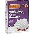 BAKERS Whipping Cream Powder Mix | Sweet & Fruity | Fluffy for Cakes, Muffins, Cup Cakes, Tarts, Coffee | No Sugar Needed | Instant Premix (Vanilla (50g))