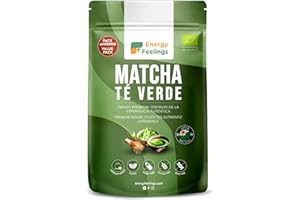 Energy Feelings Té Matcha en Polvo Premium 200g, Té Verde Matcha Japonés Orgánico Puro, Rico en Antioxidantes Naturales, Green Tea Powder, Ideal para Latte, Vegano, Sin Gluten, Sin Lactosa