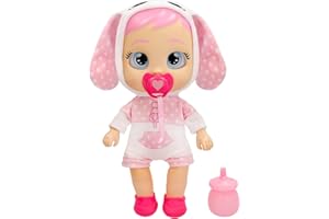 CRY BABIES BEBÉS LLORONES Coney Muñeca Interactiva Ayuda a Coney A Dar Sus Primeros Pasos, Hace 10+ Sonidos y Reacciones. Llora Lágrimas Led Niñas/os a Partir de 3 años