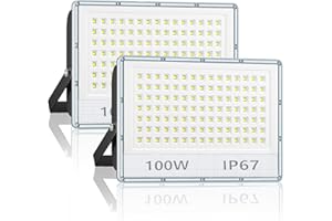 VRTOGTHE Projecteur Exterieur LED - 2PACK 100W 10000LM Spot LED Extérieur avec Étanche IP67 Et Support Ajustable à 180°, Lumière Blanche 7000K Projecteur LED Extérieur pour Rue, Jardin, Garage, Terrain