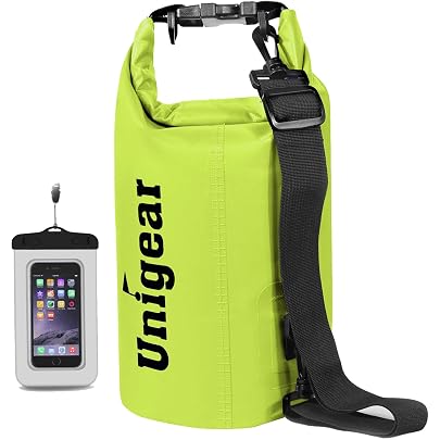Bolsa Seca Impermeable IPX7 10L BOOSTEADY | Mochila Roll Top Con Bolsillo Táctil | Para Kayak, Playa, Camping | Ligera Y Con 3 Anillas D | Material 500D Laminado PVC