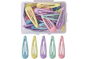 DECORDWELL Mollette per Capelli Bambina,Ragazze Clip a Scatto in Metallo, Fermaglio per da 5 Cm per Ragazze Donna Bambini, Accessorio per Capelli con Fermaglio a Scatto In Metallo Colorato (Macaron)